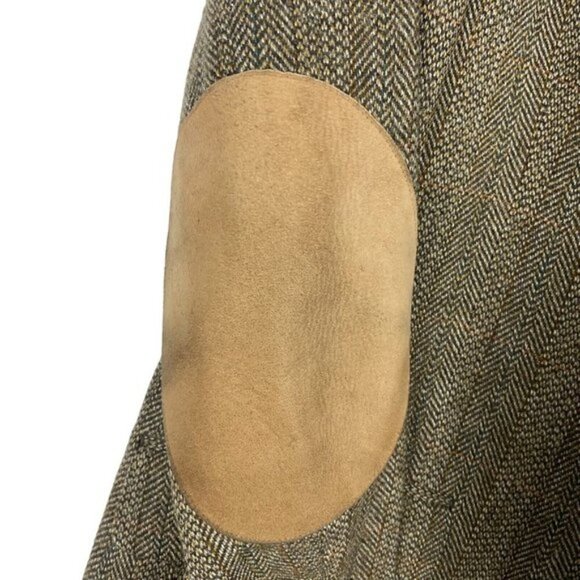 Evan Picone Sterns Mens Vintage Sport Coat Jacket Brown Wool Herringbone 41 R - Picture 6 of 9